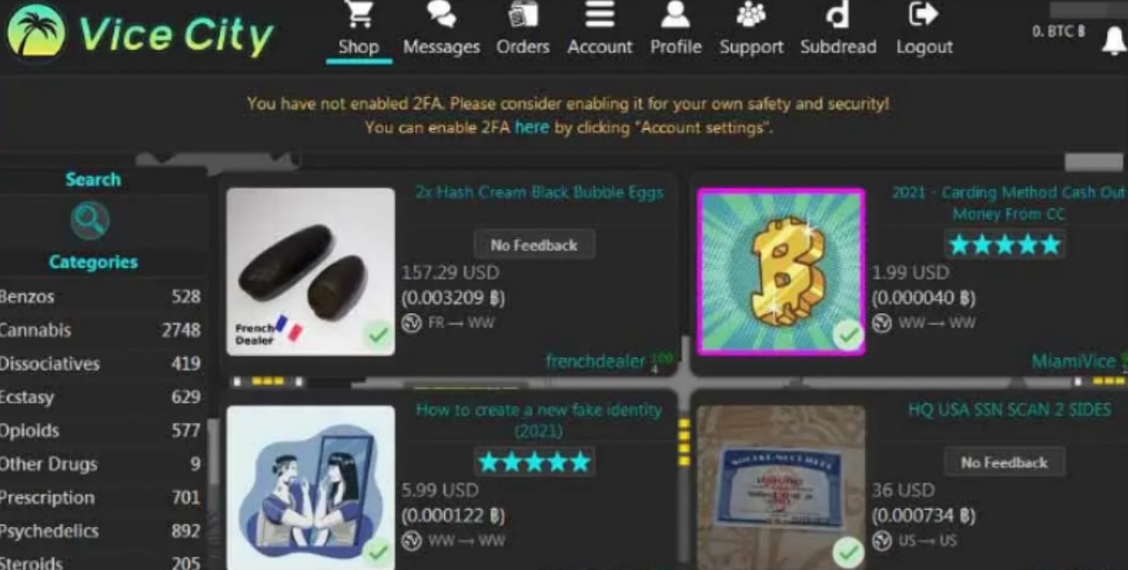 Vicecity market main page photo